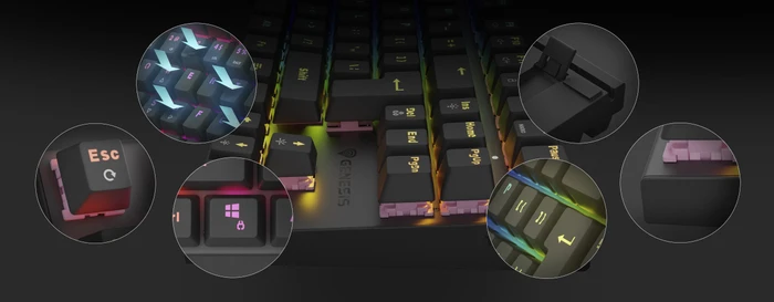 Genesis Thor 303 TKL silent, schwarz, LEDs RGB, hot-swap, Gaote Outemu SILENT PEACH, USB, DE