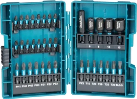 Makita Impact Black Bitset/Steckschlüsselsatz inkl. Werkzeugbox, 35-tlg.