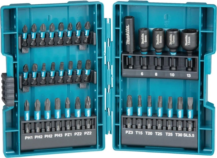 Makita Impact Black Bitset/Steckschlüsselsatz inkl. Werkzeugbox, 35-tlg.