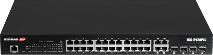 Edimax Pro IGS-1 Industrial Rackmount Gigabit Smart Switch, 24x RJ-45, 4x RJ-45/SFP, 500W PoE+