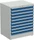 Treston Serie 90 Schubladenschrank, 9 Schubladen, lichtgrau/blau, Container