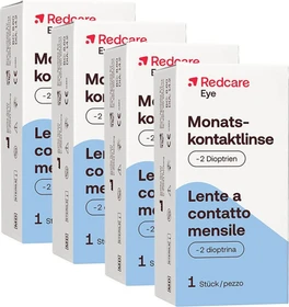 Redcare Monatskontaktlinse, -2.00 Dioptrien, 4 Stück