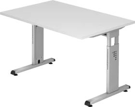 Hammerbacher Ergonomic O-Serie OS12/W Schreibtisch 120x80cm weiß/silber