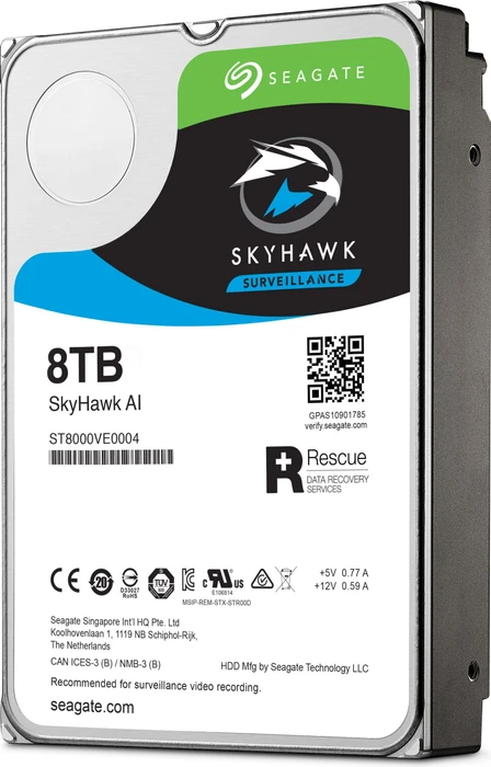 Seagate SkyHawk AI +Rescue 8TB, 24/7, 512e / 3.5" / SATA 6Gb/s