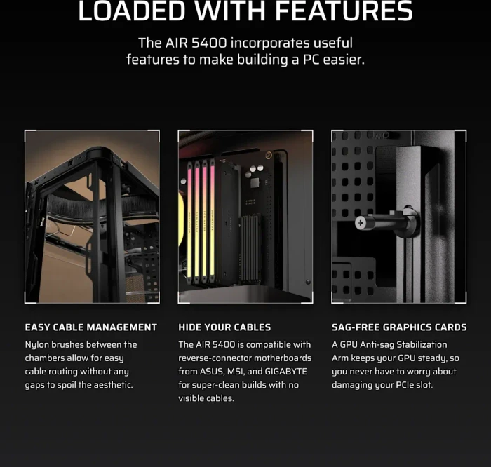 Corsair Air 5400 RS-R ARGB Black, schwarz, Glasfenster