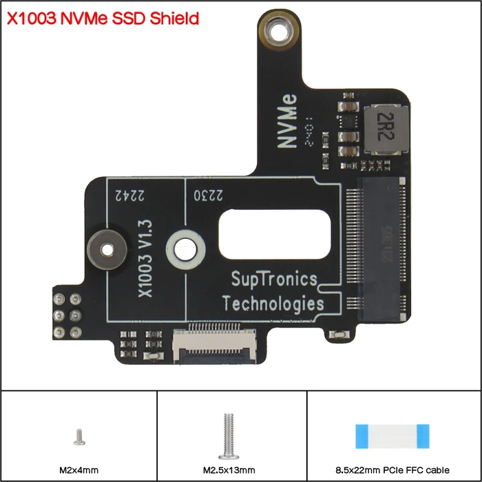 Geekworm X1003 PCIe auf M.2 Key-M NVMe Adapter-Board, M.2 M-Key 2230/2242 NVMe Slot für Raspberry Pi 5