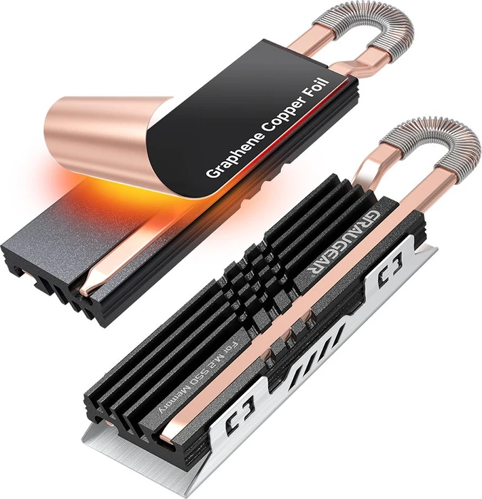 Graugear G-M2HS07-GC, Heatpipe Kühlkörper für M.2 2280 SSD