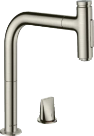 Hansgrohe Metris Select M71 2-Loch Einhebel-Küchenmischer 200 Ausziehbrause 2jet edelstahl finish