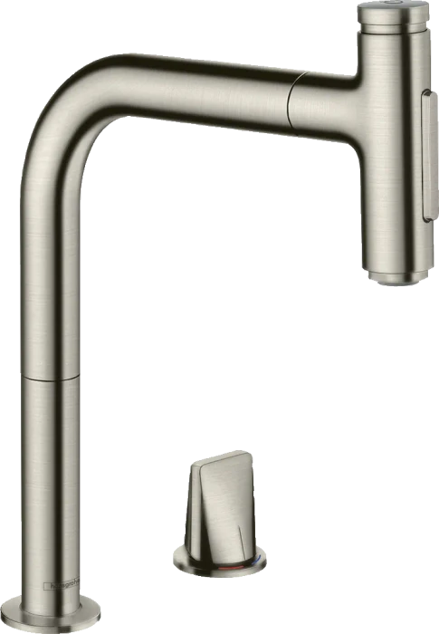 Hansgrohe Metris Select M71 2-Loch Einhebel-Küchenmischer 200 Ausziehbrause 2jet edelstahl finish