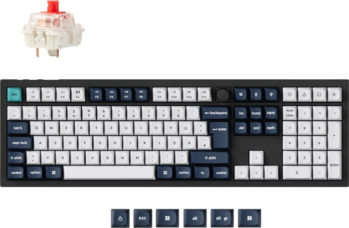 Keychron Q6 Max, Carbon Black, LEDs RGB, hot-swap, Gateron Jupiter RED, USB/Bluetooth, DE