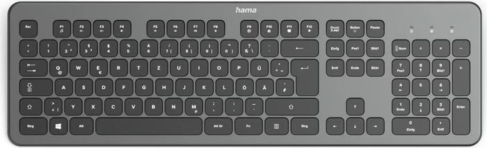 Hama KW-700 Wireless Slim-Design Tastatur, anthrazit/schwarz, USB, DE