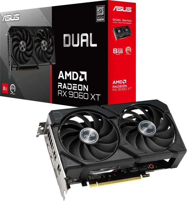 ASUS Dual Radeon RX 9060 XT, DUAL-RX9060XT-8G, 8GB GDDR6, HDMI, 2x DP