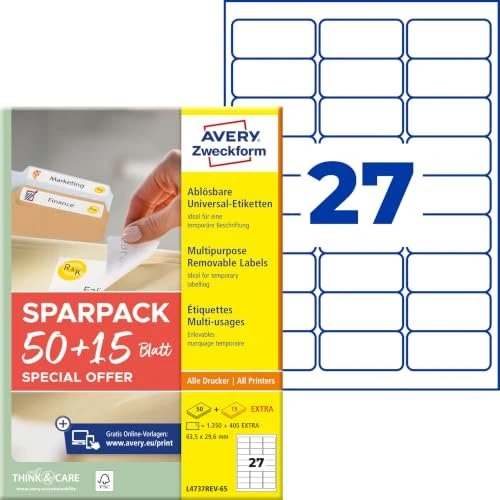 Avery-Zweckform Etiketten ablösbar