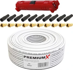 PremiumX Basic Koaxialkabel 135dB 4-fach geschirmt 50m