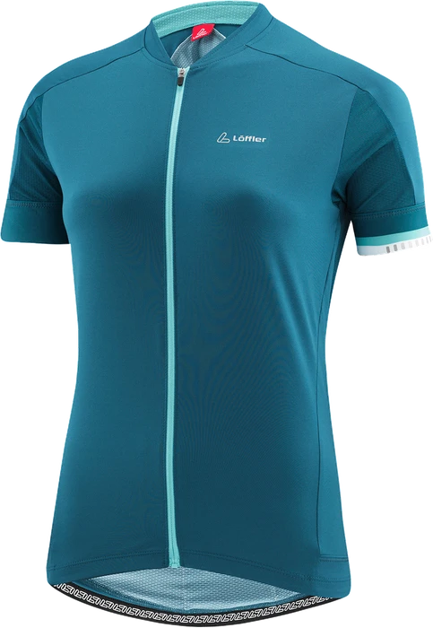 Löffler Bike Jersey FZ Pure Trikot kurzarm blue coral (Damen)