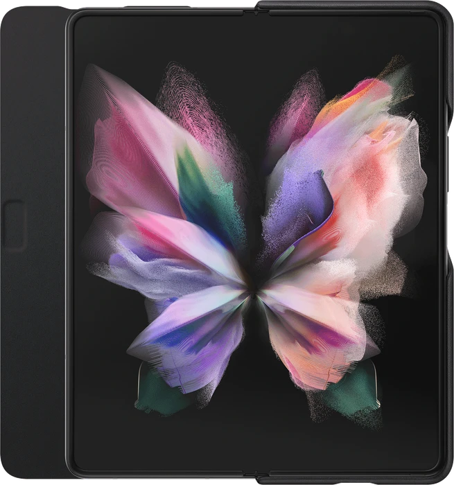 Samsung Leather Flip Cover für Galaxy Z Fold 3 5G schwarz