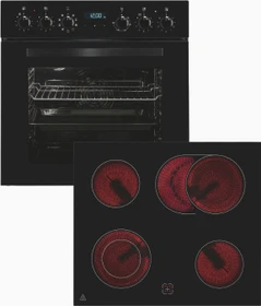 Exquisit EHE285-HBZ-020 Einbauherd-Set schwarz