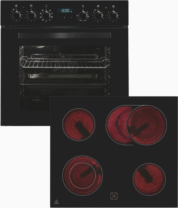 Exquisit EHE285-HBZ-020 Einbauherd-Set schwarz