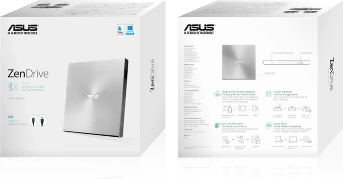 ASUS ZenDrive U9M, SlimLine schwarz, USB 2.0