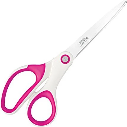 Leitz WOW Titan Büroschere, Universalschere/Papierschere, Rechtshänder, 205mm, weiß/rosa