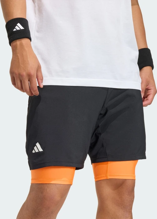 adidas Club Tennis Climacool 2in1 Trainingshose kurz black/pure orange (Herren)