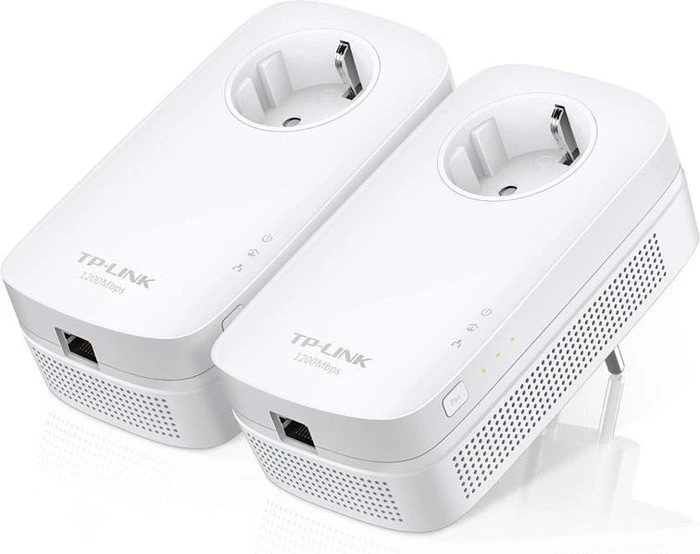 TP-Link Powerline AV1200 Passthrough Starter Kit, HomePlug AV2, RJ-45, 2er-Pack