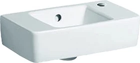 Geberit Renova Compact Handwaschbecken verkürzte Ausladung mit Ablagefläche 40cm, Hahnloch rechts, mit Überlauf, weiß