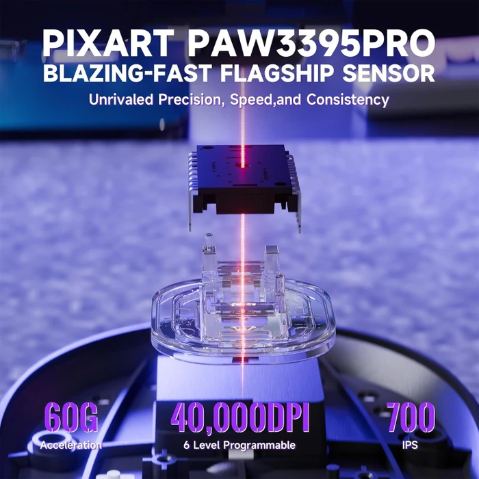 Attack Shark X8 Pro Tri-mode Wireless Gaming Mouse, schwarz, inkl. Grip Tape, USB/Bluetooth