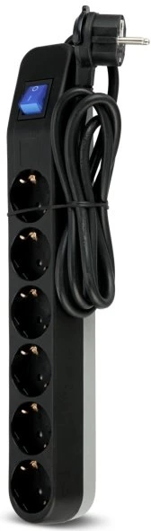REV Ritter ICE Steckdosenleiste mit Schalter, 6-fach, 1.4m, schwarz