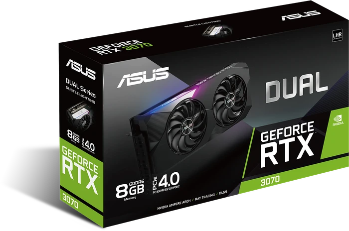 ASUS Dual GeForce RTX 3070 V2 (LHR), DUAL-RTX3070-8G-V2, 8GB GDDR6, 2x HDMI, 3x DP