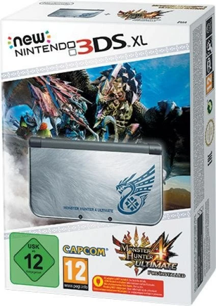 Nintendo New 3DS XL Monster Hunter 4 Ultimate - Limited Edition silber