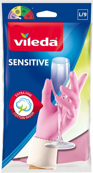 Vileda Haushaltshandschuhe Sensitive Größe L rosa, 2 Stück
