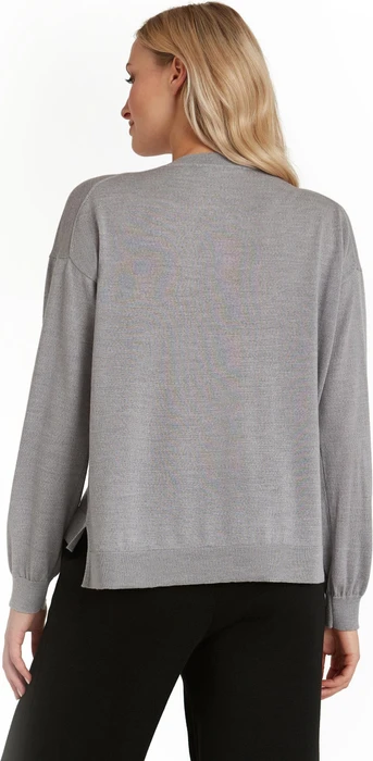 Falke Basic Apparel Cardigan Rundhals Strickjacke light grey (Damen)