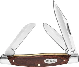 Buck 371 Stockman Taschenmesser woodgrain inlay