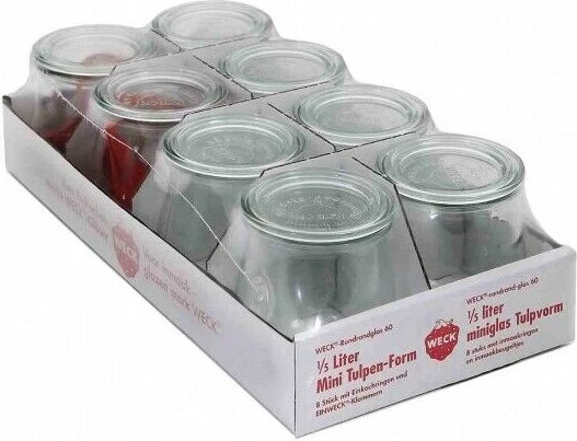 Weck Tulpen-Glas mit Deckel 220ml, 8 Stück