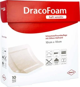 Dr. Ausbüttel DracoFoam haft sensitiv Schaumstoff Wundauflage, 10 x 10cm, 10 Stück