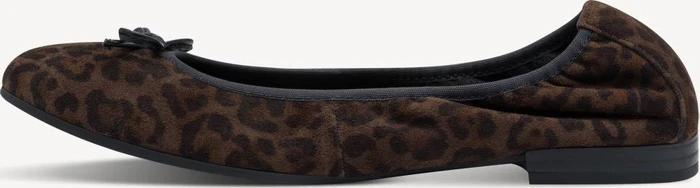Tamaris Leder Ballerina mocca leopard (Damen)