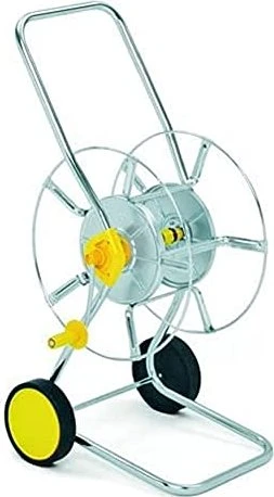WOLF Garten Schlauchwagen WS 50 Z 5222000 | verzinkt | für 50m 1/2" Schlauch | Stahl | silber/gelb | robust Image