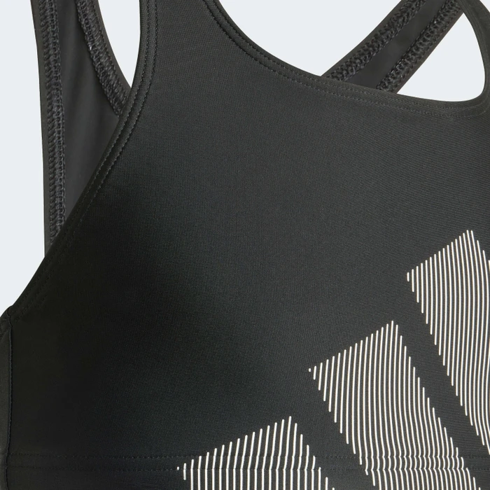 adidas Big Logo mit C-förmigen Rücken Bikini-Set schwarz/flash aqua (Junior)