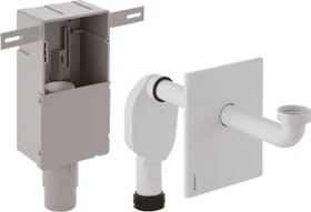 Geberit Set UP-Siphon für Waschbecken, Abgang horizontal Edelstahl gebürstet, 50-56mm