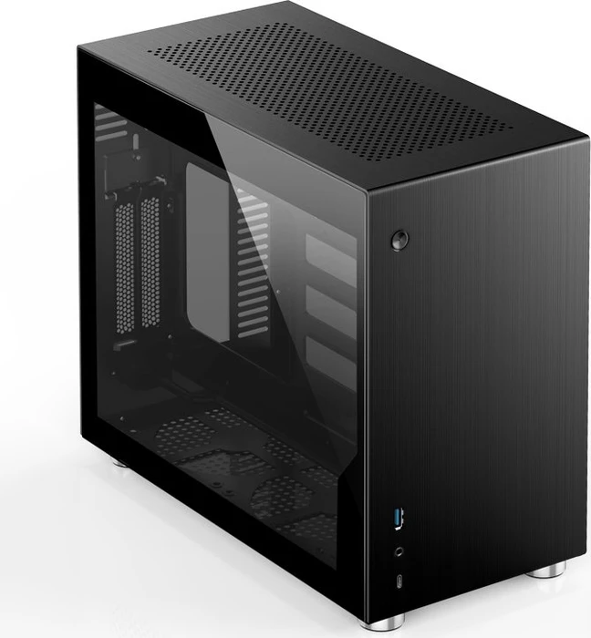 Jonsbo V10, schwarz, Glasfenster, Mini-ITX