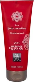 HOT Shiatsu Strawberry Scent 2in1 Massageöl und Gleitgel, 200ml
