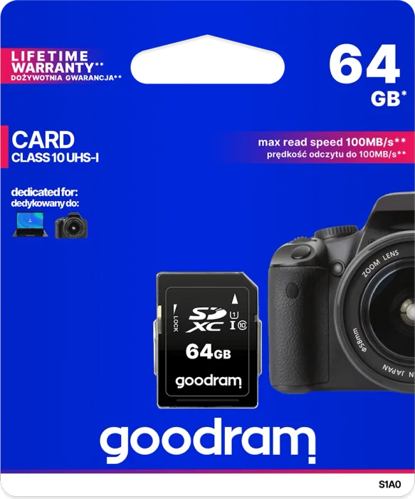 goodram S1A0 R100 64GB, UHS-I, Class 10