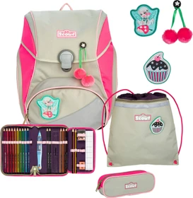 Scout Alpha DIN Pink Cherry Schultaschen-Set, 4-tlg.