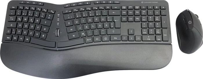Conceptronic Orazio Ergo Wireless Ergonomic Keyboard and Vertical Mouse Kit schwarz, USB, DE