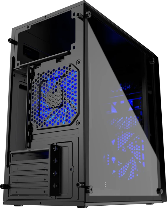 Gembird Fornax 960B Black, Lüfter LED blau, Acrylfenster