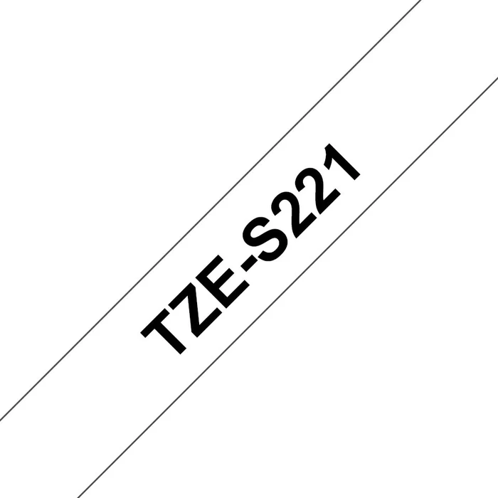 Brother TZe-S221 Beschriftungsband, 9mm, schwarz/weiß