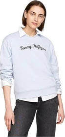 Tommy Hilfiger Rundhals mit Script Logo Stickerei Sweatshirt breezy blue (Damen)