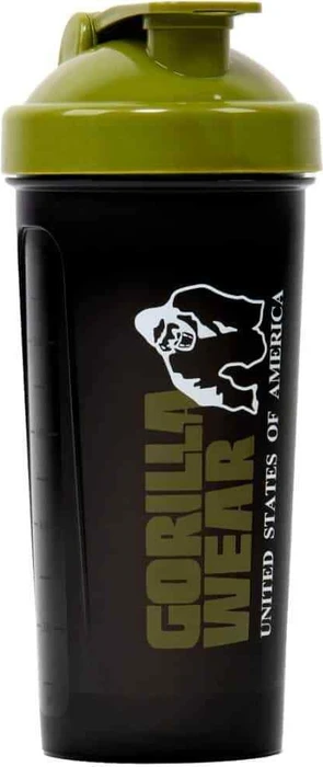 Gorilla Wear Shaker XXL Trinkflasche 1l schwarz/armee grün