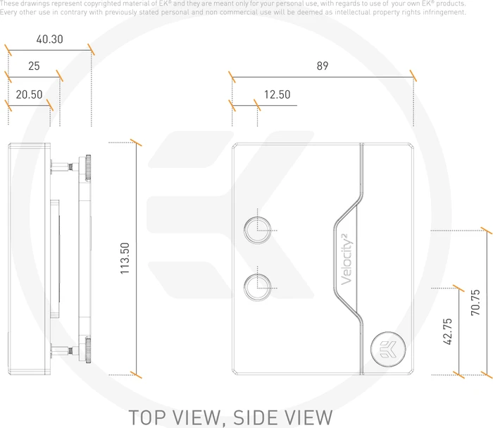 EK Water Blocks Quantum Line EK-Quantum Velocity² D-RGB, AM4, Nickel, Gold